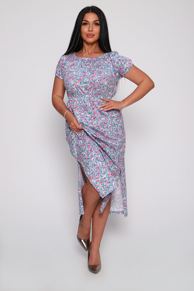 Платье женское 71068 серо-голубой