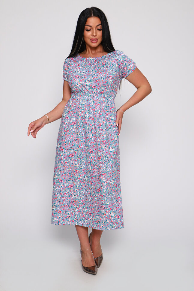 Платье женское 71068 серо-голубой