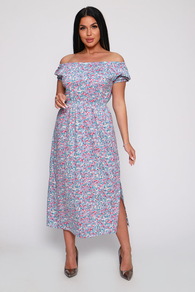 Платье женское 71068 серо-голубой