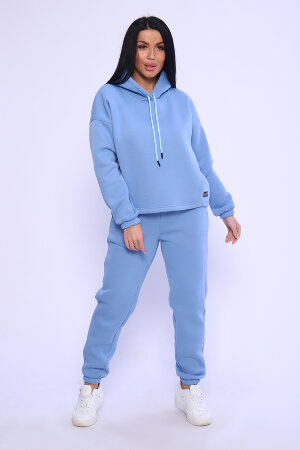 Женский костюм с брюками 80027 голубой