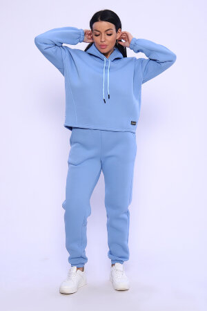 Женский костюм с брюками 80027 голубой
