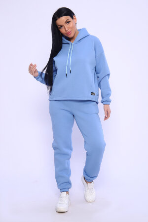 Женский костюм с брюками 80027 голубой