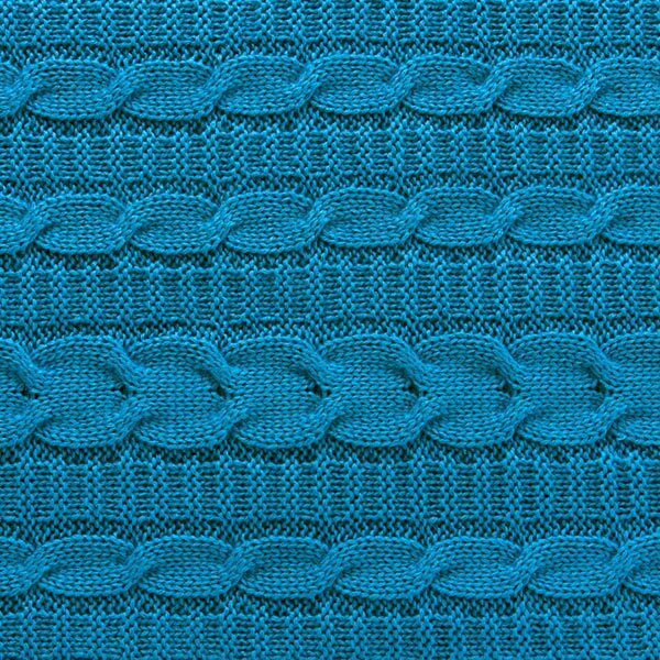 Плед Бирюзово-голубой,  шерсть/акрил