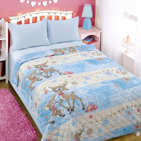 Покрывало стеганое Оленята, бязь