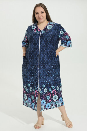 Халат Кадриль синие цветы ХГ-06-15