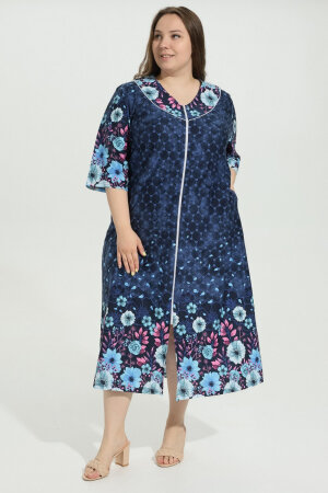 Халат Кадриль синие цветы ХГ-06-15