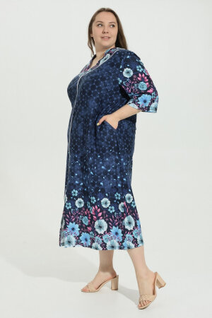 Халат Кадриль синие цветы ХГ-06-15