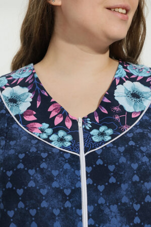 Халат Кадриль синие цветы ХГ-06-15