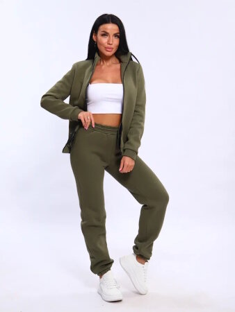 Женский костюм с брюками 19129 хаки