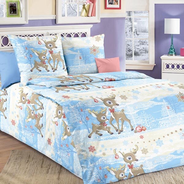 Покрывало стеганое Оленята, перкаль