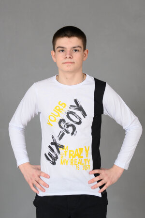 Детский лонгслив для мальчика 83017 белый