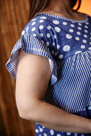 Платье женское 9200 полоса горошек