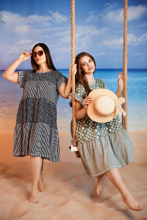 Платье женское 9200 полоса горошек