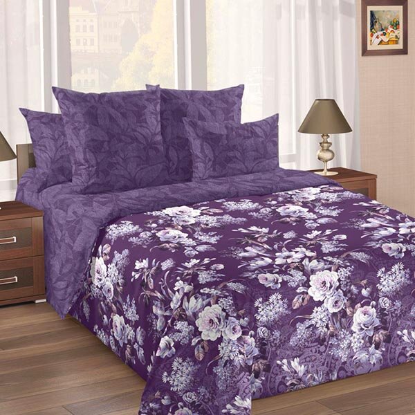 Покрывало стеганое Чародейка фиолетовое, сатин