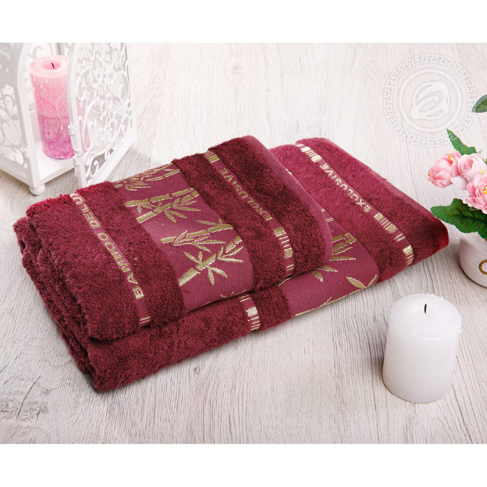 Набор полотенец Бамбук бордо, 500г/м