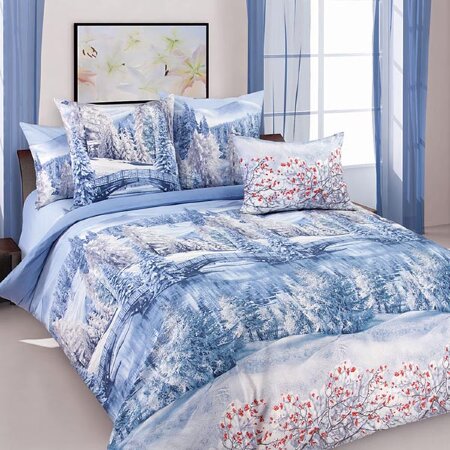 Зима постельное белье перкаль