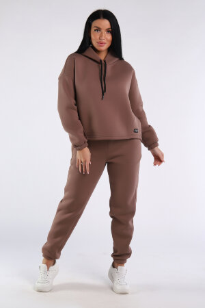 Женский костюм с брюками 80027 кофе с молоком