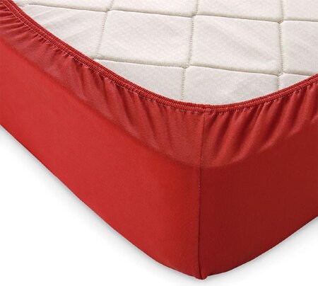 Простыня на резинке Терракот, трикотаж