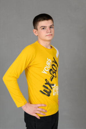 Детский лонгслив для мальчика 83017 желтый