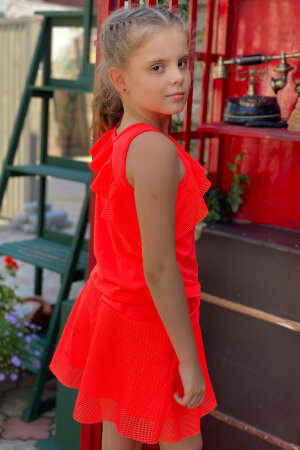 Костюм с юбкой для девочки 5089 розовый