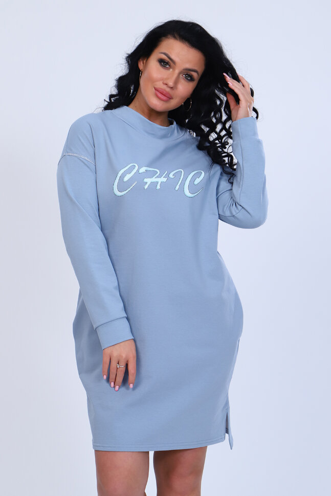 Платье женское 82015 серо-голубой