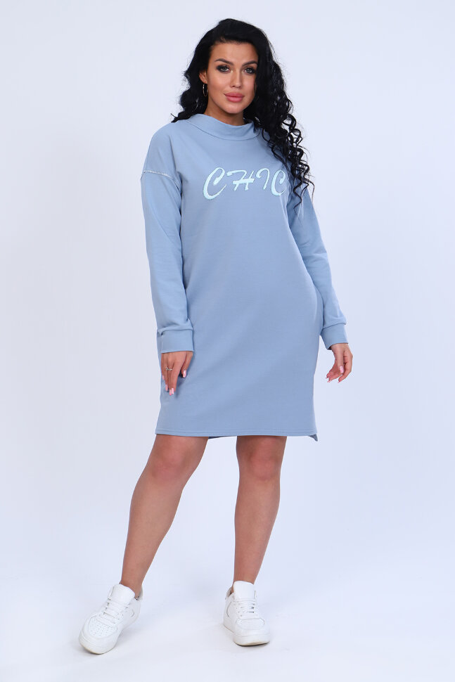 Платье женское 82015 серо-голубой
