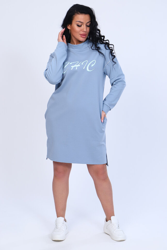 Платье женское 82015 серо-голубой