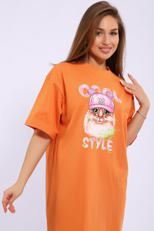 Платье женское ЕПЛ-1058 темно-оранжевый