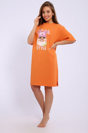 Платье женское ЕПЛ-1058 темно-оранжевый