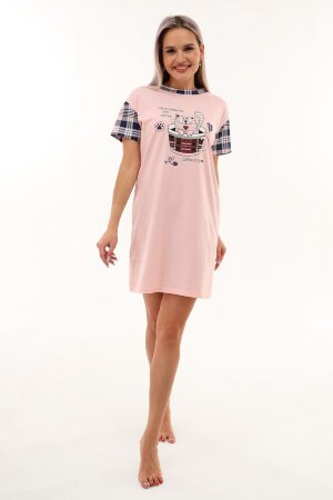 Женская ночная сорочка 21584 розовый