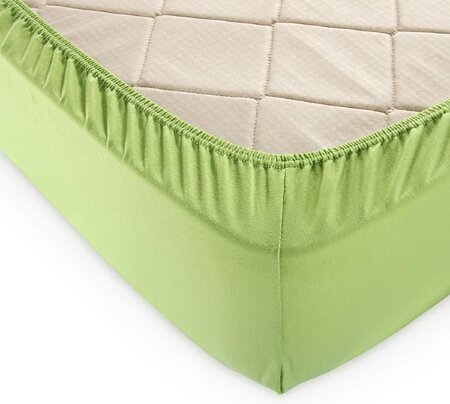 Простыня на резинке Трава, трикотаж