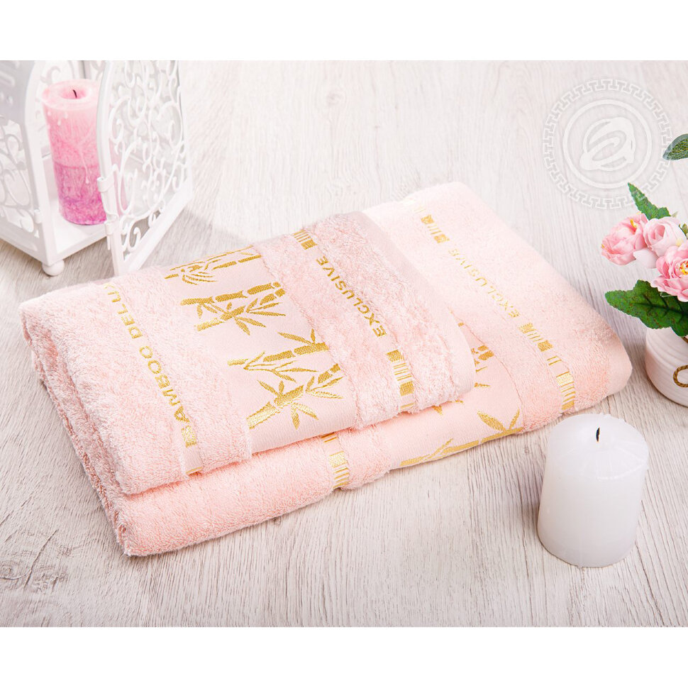 Набор полотенец Бамбук персиковый, 500г/м