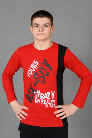 Детский лонгслив для мальчика 83017 красный