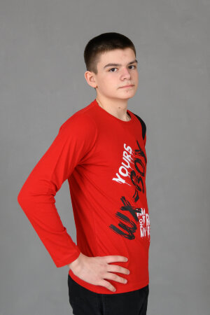Детский лонгслив для мальчика 83017 красный
