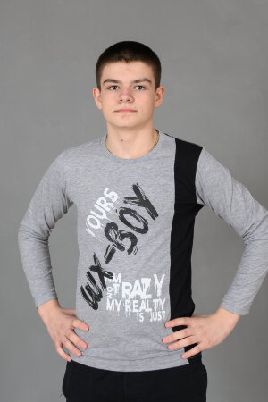 Детский лонгслив для мальчика 83017 меланж