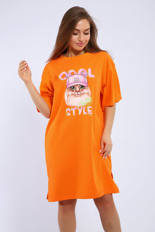 Платье женское ЕПЛ-1058 оранжевый