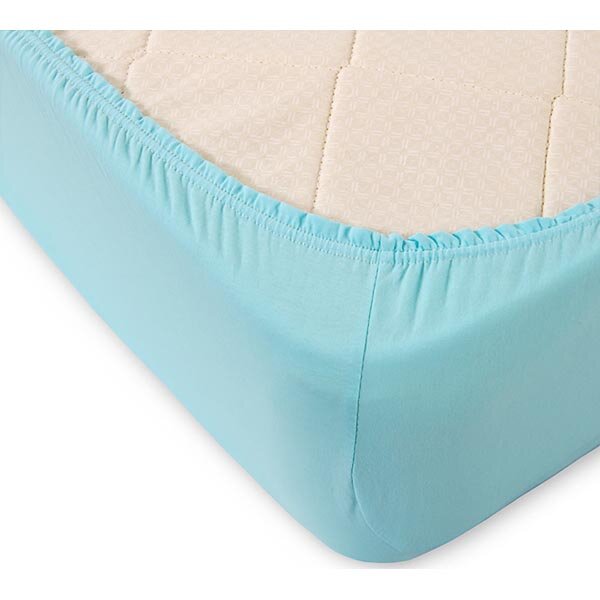 Простыня на резинке Бирюзовая, трикотаж