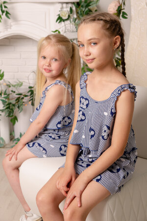 Костюм с шортами для девочки 5121 синий