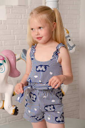 Костюм с шортами для девочки 5121 синий