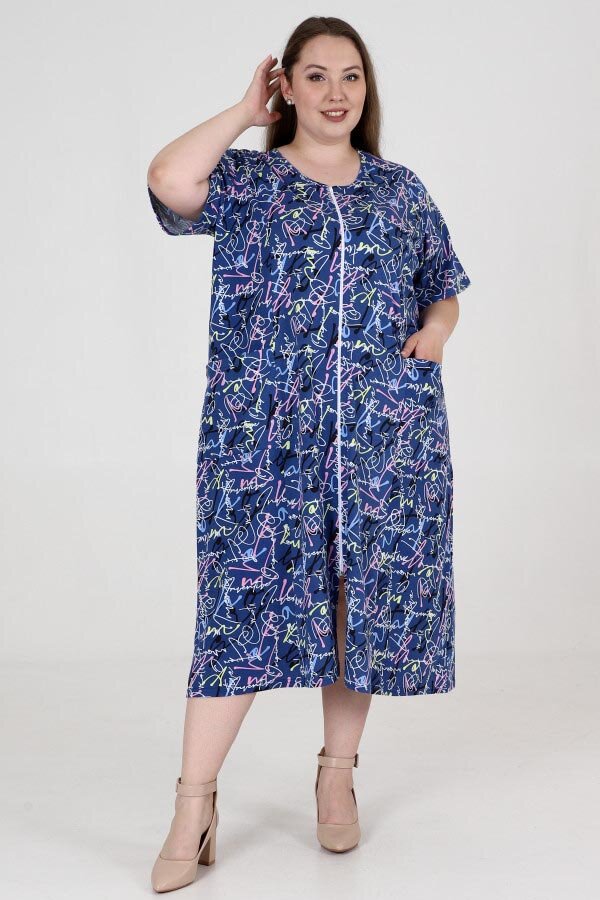 Халат Мята абстракция рукав ХГ-37-06