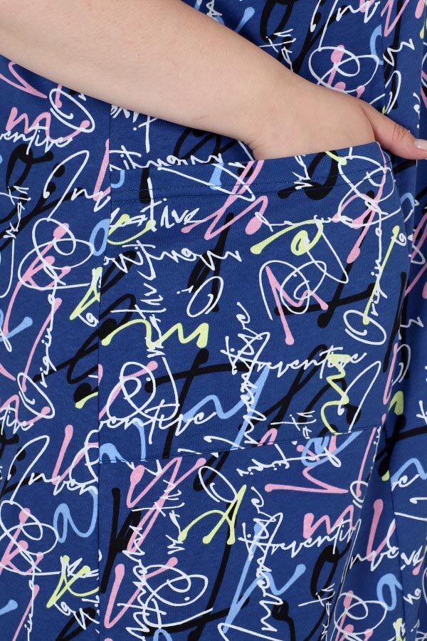 Халат Мята абстракция рукав ХГ-37-06