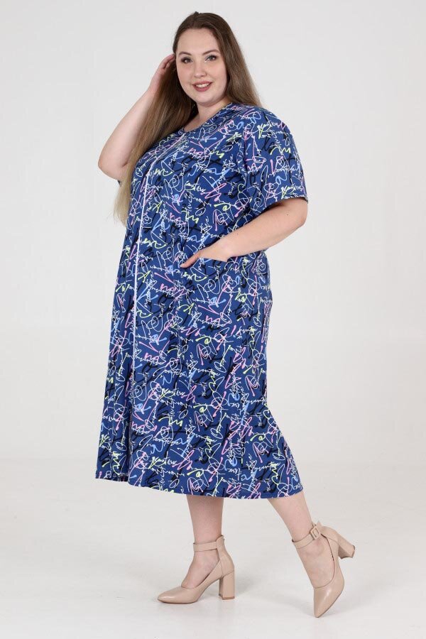 Халат Мята абстракция рукав ХГ-37-06