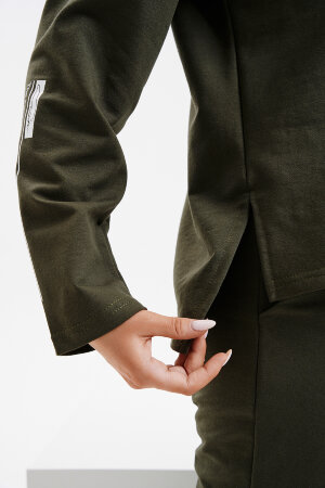 Женский костюм с брюками 67062 хаки