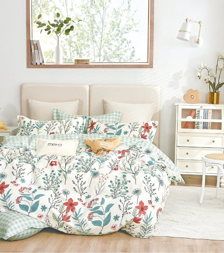 Гербарий постельное белье сатин 1222