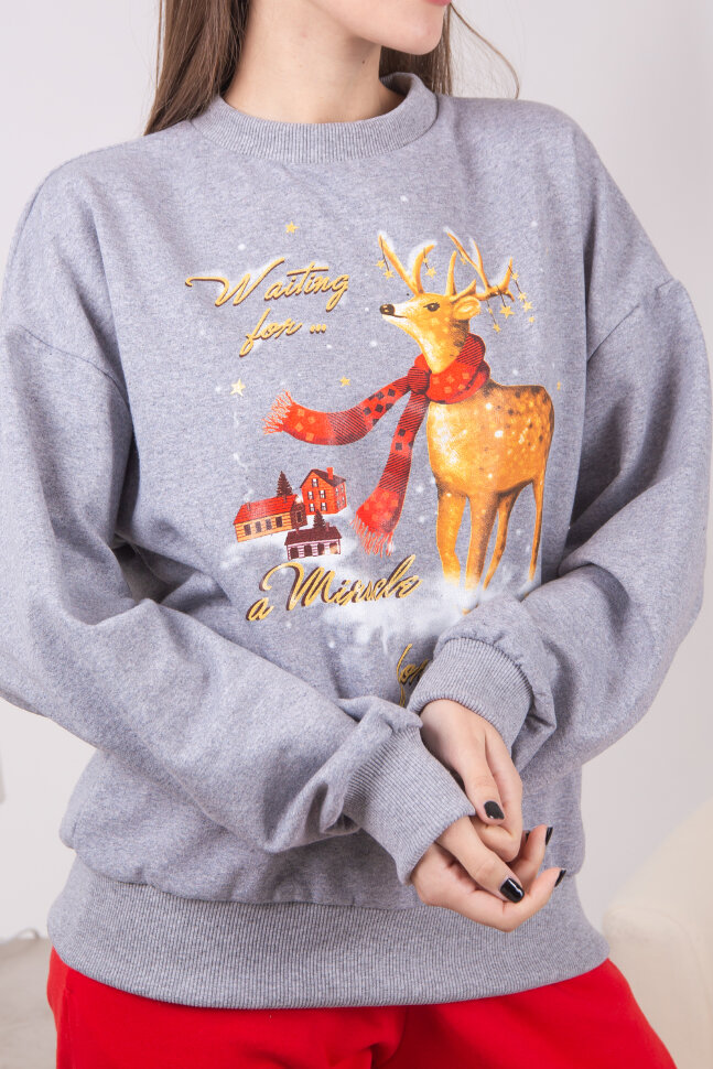 Женский костюм с брюками Рождество красный