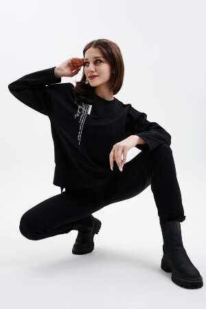 Женский костюм с брюками 67062 черный