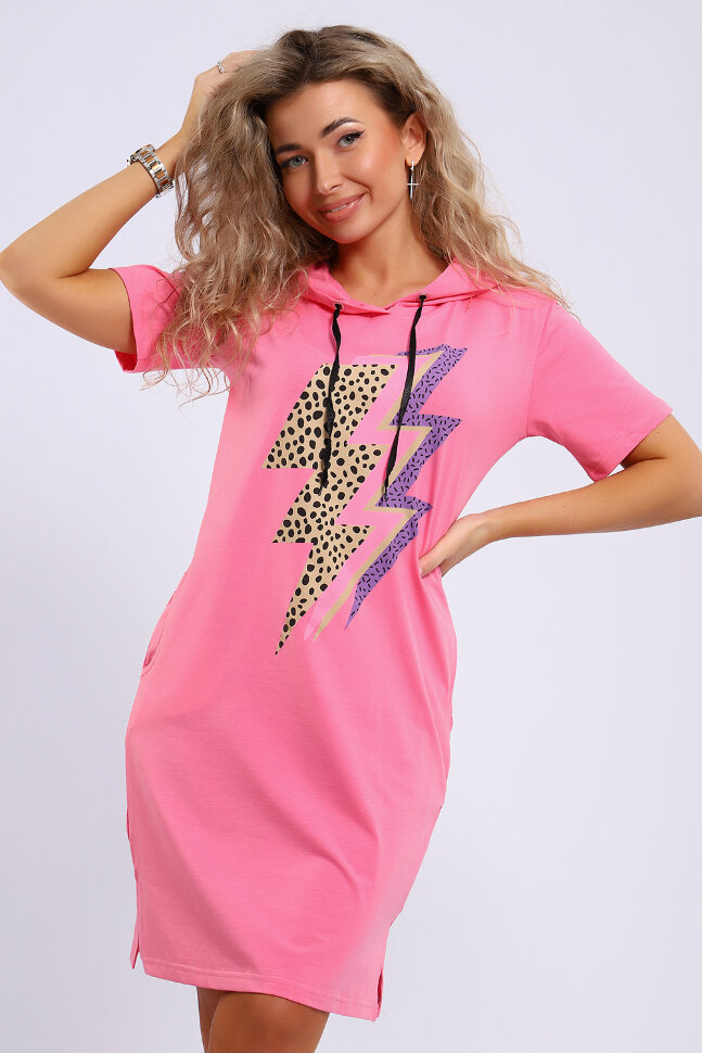 Платье женское ЕПЛ-1065 коралловый