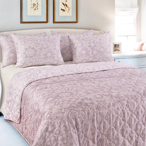 Покрывало стеганое Песочные узоры розовый, сатин