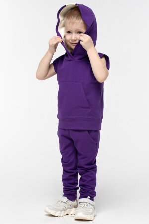 Майка для мальчика Енот с капюшоном фиолетовый