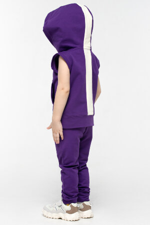 Майка для мальчика Енот с капюшоном фиолетовый